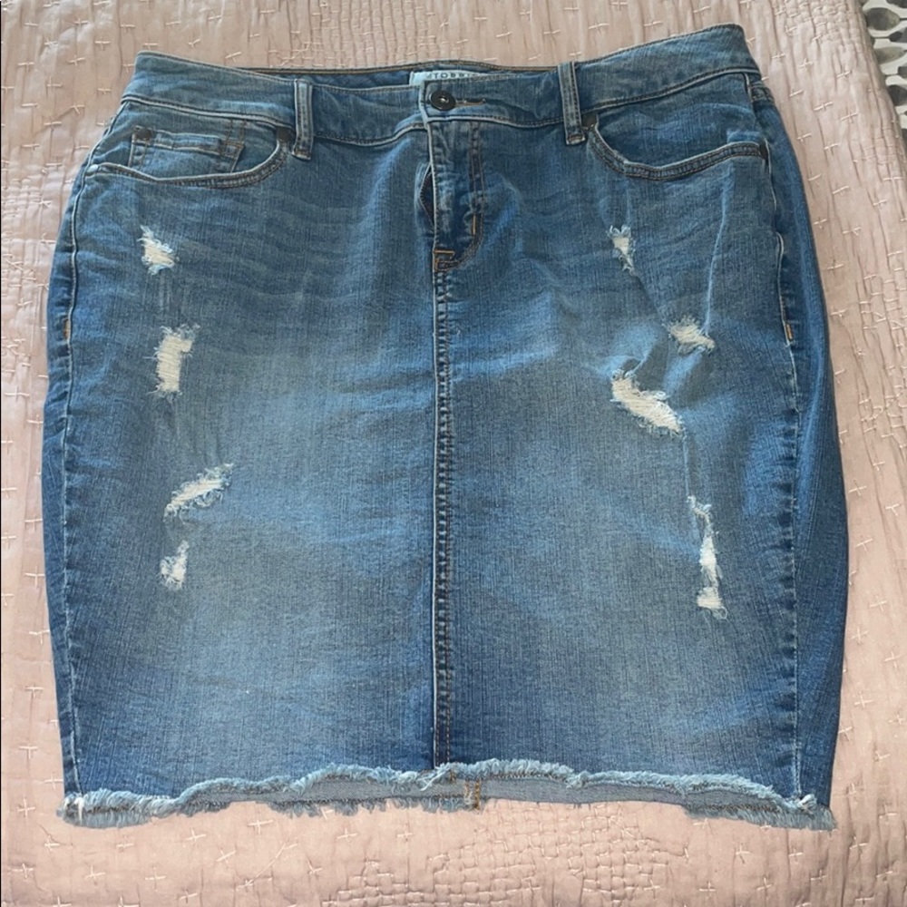 TORRID | Light-wash Distressed Skirt